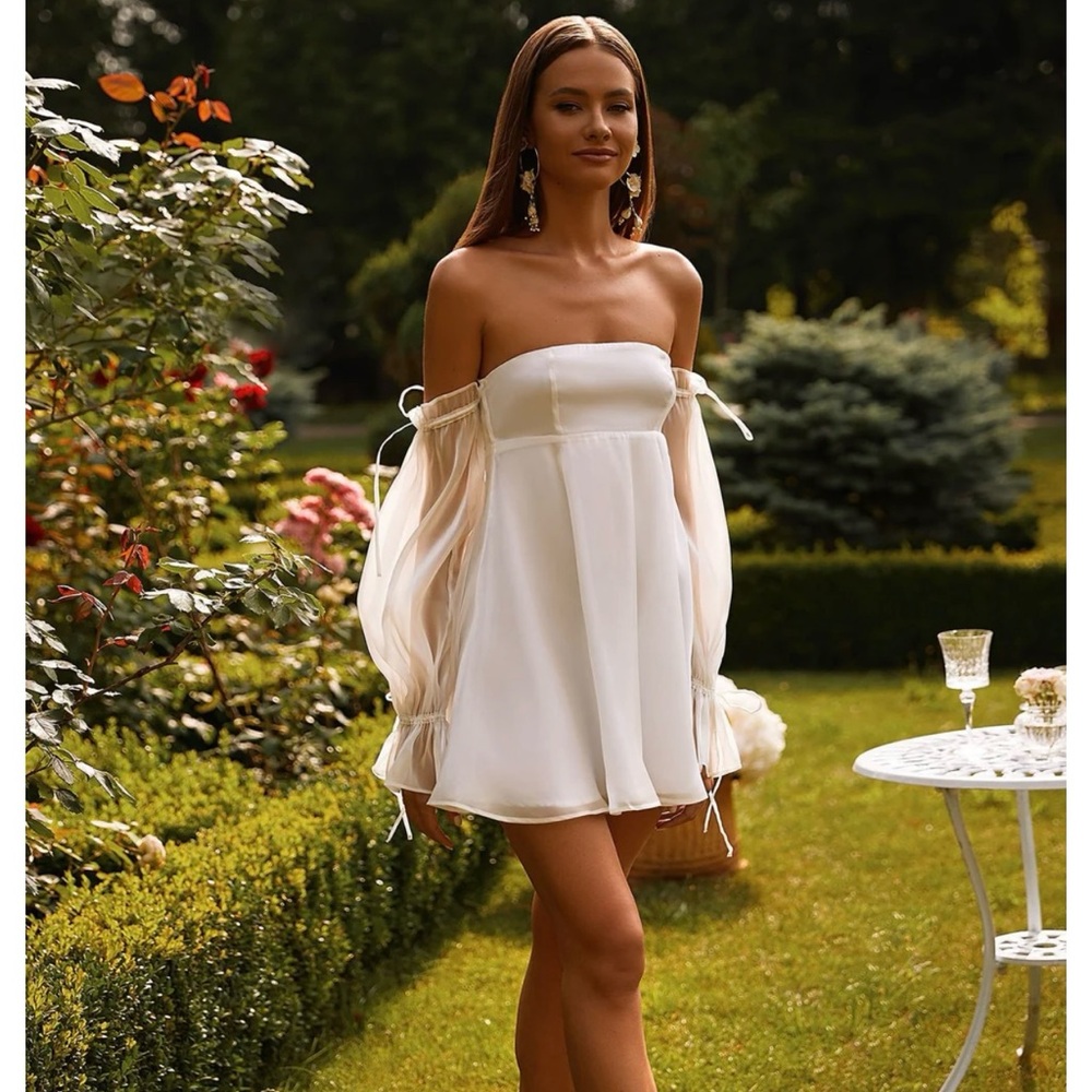 Alamour The Label Strapless Cream Dress